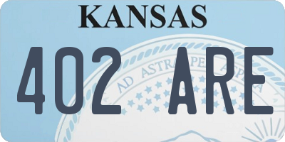 KS license plate 402ARE