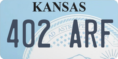 KS license plate 402ARF