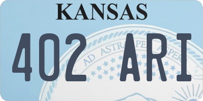 KS license plate 402ARI