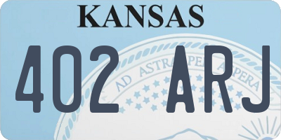 KS license plate 402ARJ