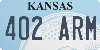 KS license plate 402ARM