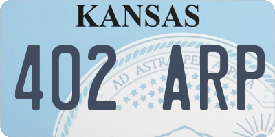 KS license plate 402ARP