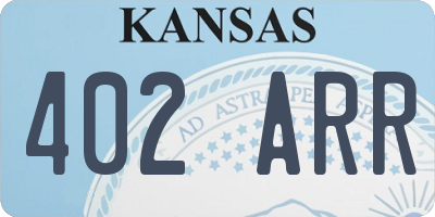 KS license plate 402ARR