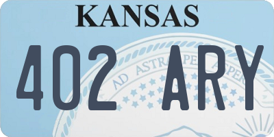 KS license plate 402ARY