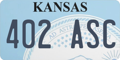 KS license plate 402ASC
