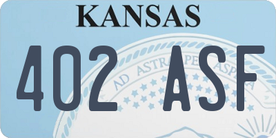 KS license plate 402ASF
