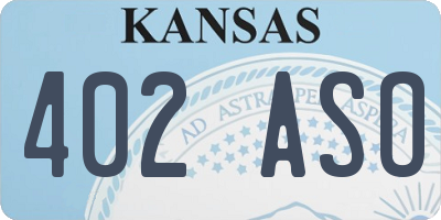 KS license plate 402ASO