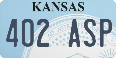 KS license plate 402ASP
