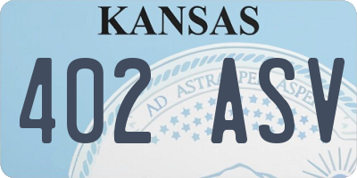 KS license plate 402ASV