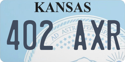 KS license plate 402AXR