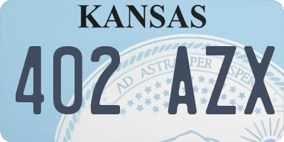 KS license plate 402AZX