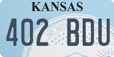 KS license plate 402BDU