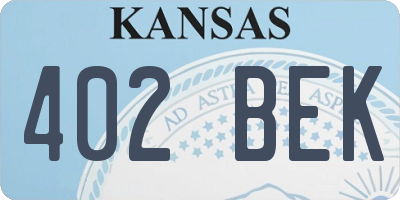 KS license plate 402BEK
