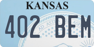 KS license plate 402BEM
