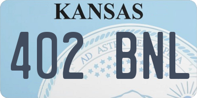 KS license plate 402BNL