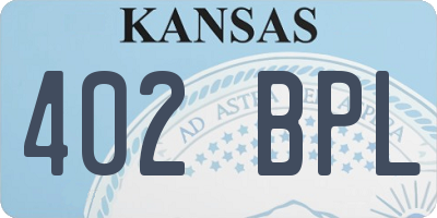 KS license plate 402BPL