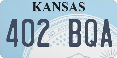KS license plate 402BQA