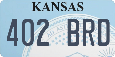 KS license plate 402BRD