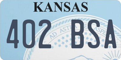 KS license plate 402BSA