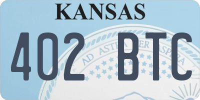 KS license plate 402BTC