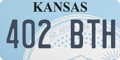 KS license plate 402BTH