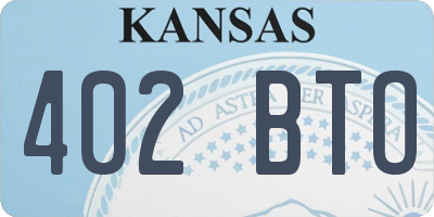 KS license plate 402BTO