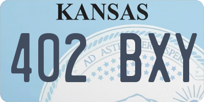 KS license plate 402BXY