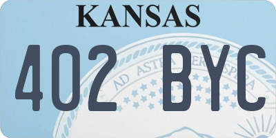 KS license plate 402BYC