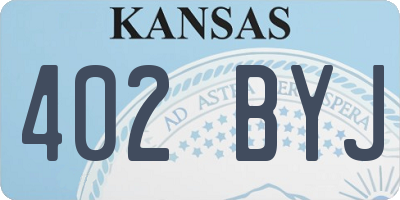 KS license plate 402BYJ