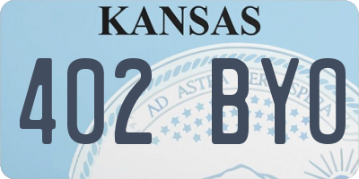 KS license plate 402BYO