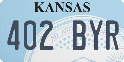 KS license plate 402BYR