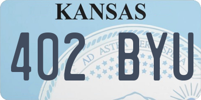 KS license plate 402BYU