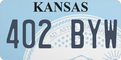 KS license plate 402BYW