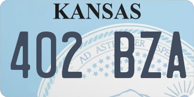 KS license plate 402BZA