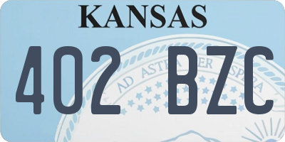 KS license plate 402BZC