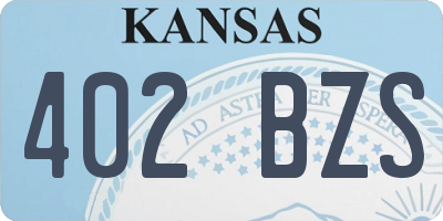 KS license plate 402BZS