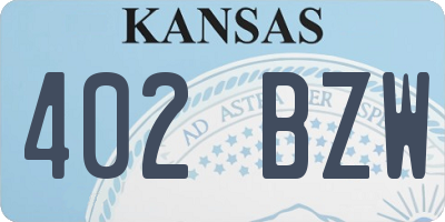KS license plate 402BZW