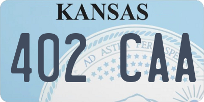 KS license plate 402CAA