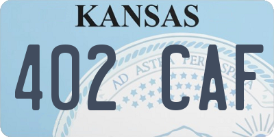 KS license plate 402CAF
