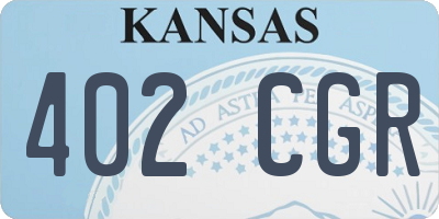 KS license plate 402CGR
