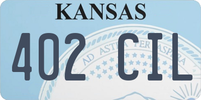 KS license plate 402CIL