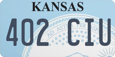 KS license plate 402CIU