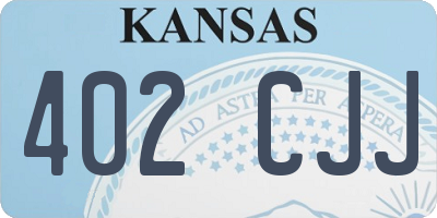 KS license plate 402CJJ