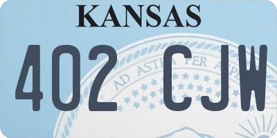 KS license plate 402CJW