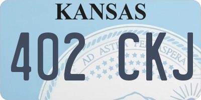 KS license plate 402CKJ