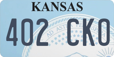 KS license plate 402CKO