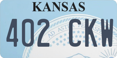 KS license plate 402CKW