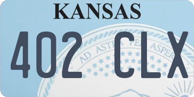KS license plate 402CLX
