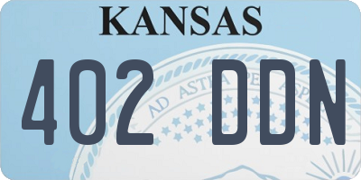 KS license plate 402DDN