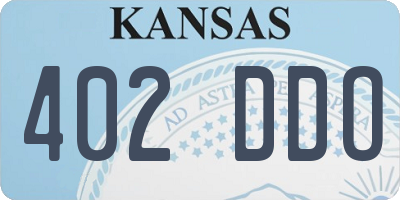 KS license plate 402DDO